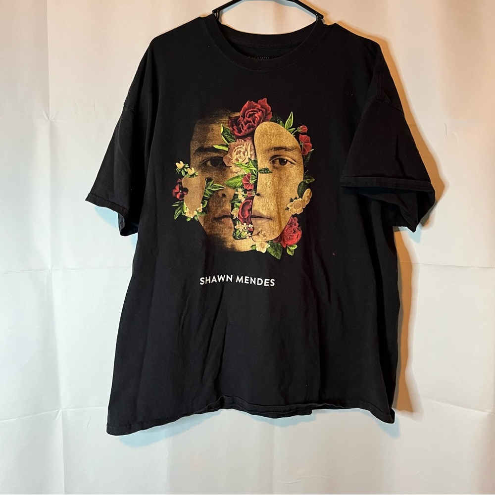 Shawn Mendes Black Floral Graphic Tee